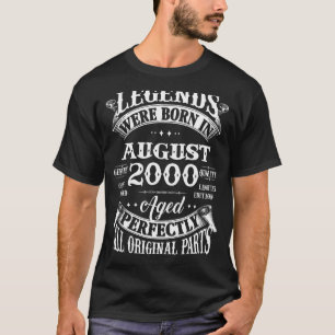 22e verjaardag Legends geboren in augustus 2000 22 T-shirt