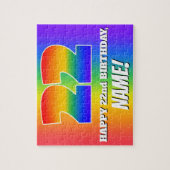 22e verjaardag — Meerkleurig regenboogpatroon "22" Legpuzzel (Verticaal)
