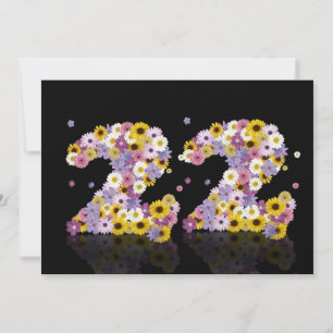 22e verjaardag, met bloembranen kaart