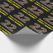 22e Verjaardag: Naam & Faux Wood Grain Patroon "22 Cadeaupapier (Hoek)