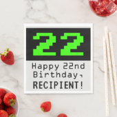 22e verjaardag - Nerdy / Geeky Style "22" en naam Servet (Insitu)