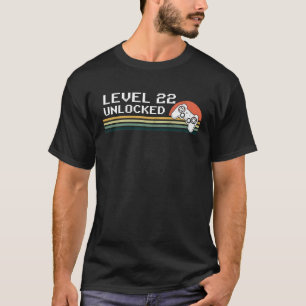 22e verjaardag niet-vergrendeld niveau 22 t-shirt