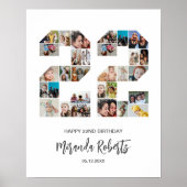 22e verjaardag nummer 22 aangepaste fotocollage poster (Voorkant)