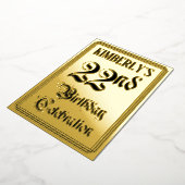 22e verjaardag Partij — Elegant Manuscript + de Na Folie Uitnodiging (Gedraaid)