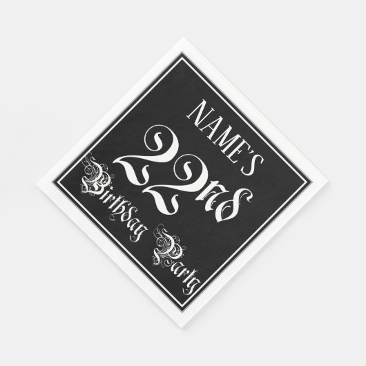 22e verjaardag Partij — Fancy Manuscript + de Naam Servet (Hoek)