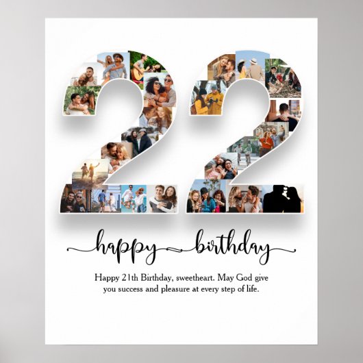 22e verjaardag Photo Collage Poster (Voorkant)