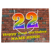 22e verjaardag: Plezier, op graffiti geïnspireerde Groot Cadeauzakje (Voorkant)