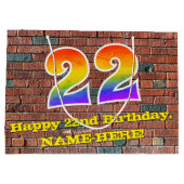 22e verjaardag: Plezier, op graffiti geïnspireerde Groot Cadeauzakje (Achterkant)