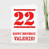 22e verjaardag: Plezier, rode rubberen stempel geï Kaart (Voorkant)