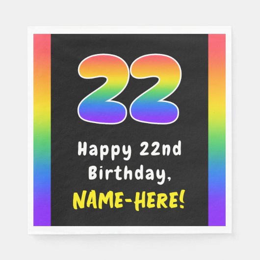 22e verjaardag: Regenboogspectrum # 22, Aangepaste Servet (Voorkant)