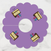 22e verjaardag taart met kaarsen chocolade ijsjes wijnglaslabel (Achterkant)