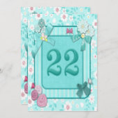 22e verjaardag uitnodiging (Voorkant / Achterkant)