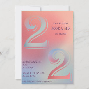 22e verjaardag uitnodiging