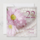 22e verjaardag uitnodiging met madeliefjes (Voorkant)
