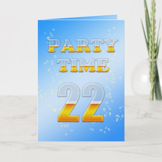 22e verjaardag uitnodiging met veel bier (Voorkant)