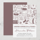 22e verjaardag uitnodigingen Mannen Beer  (Voorkant / Achterkant)