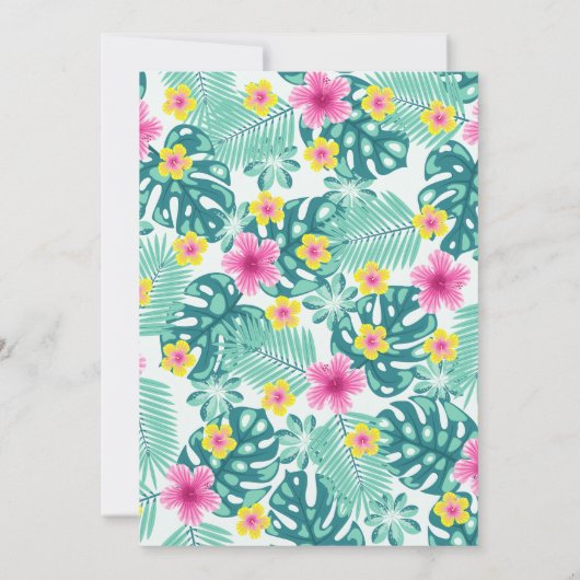 22e verjaardag uitnodigingen Tropical Hawaii Flora (Achterkant)