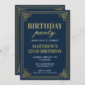 22e verjaardag uitnodigingen Verjaardagsfeest jong (Voorkant / Achterkant)