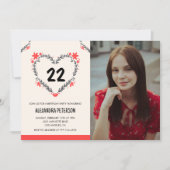 22e verjaardag uitnodigingen voor haar Bloemenhart (Voorkant)