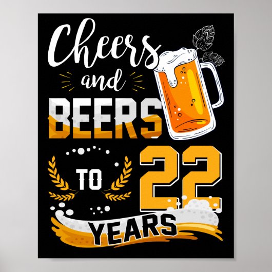 22e verjaardag van de kaasmakerij en bier tot 22 j poster (Voorkant)
