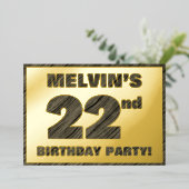 22e verjaardag van de partij van Birthday — Vette, Folie Uitnodiging (Staand Voorkant)