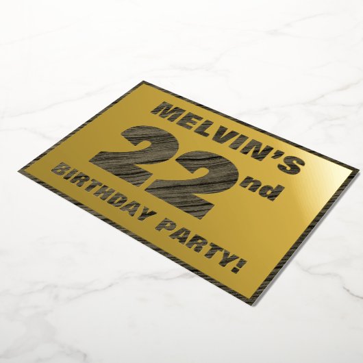 22e verjaardag van de partij van Birthday — Vette, Folie Uitnodiging (Gedraaid)