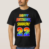22e verjaardag — Vet, Plezier, Regenboog 22, Aange T-shirt (Voorkant)