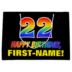 22e verjaardag: Vet, Vun, eenvoudig, regenboog 22 Groot Cadeauzakje