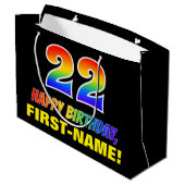 22e verjaardag: Vet, Vun, eenvoudig, regenboog 22 Groot Cadeauzakje (Achterkant Gekanteld)