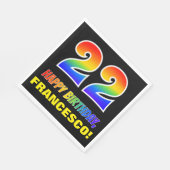 22e verjaardag: Vet, Vun, eenvoudig, regenboog 22 Servet (Hoek)