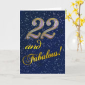 22e verjaardag voor iemand Fabulous Kaart (Gele Bloem)