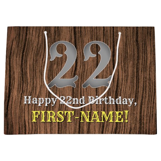 22e verjaardag: Westerne kijk op land, naam Groot Cadeauzakje (Voorkant)