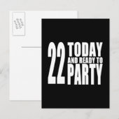 22e verjaardagsfeest: 22 Vandaag & Klaar om te fee Uitnodiging Briefkaart (Voorkant / Achterkant)