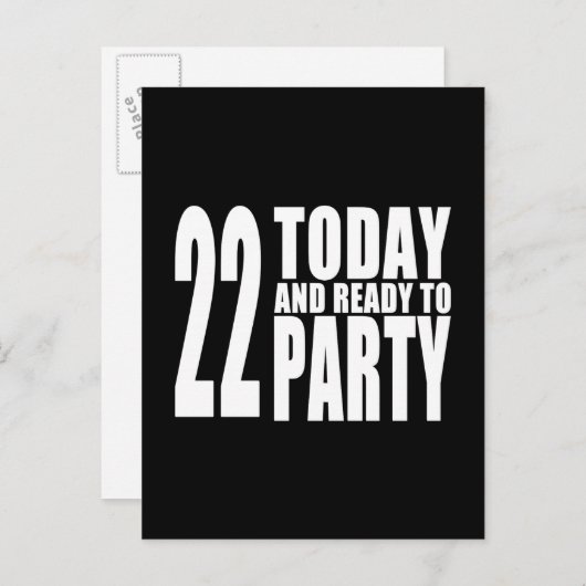 22e verjaardagsfeest: 22 Vandaag & Klaar om te fee Uitnodiging Briefkaart (Voorkant / Achterkant)
