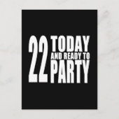 22e verjaardagsfeest: 22 Vandaag & Klaar om te fee Uitnodiging Briefkaart (Voorkant)