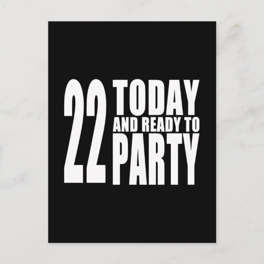 22e verjaardagsfeest: 22 Vandaag & Klaar om te fee Uitnodiging Briefkaart (Voorkant)