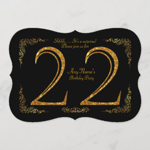 22e, Verjaardagsfeest 22e, grote Gatsby, zwart & g Kaart