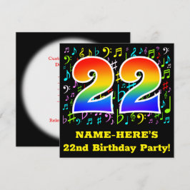 22e Verjaardagsfeest: Leuke Muzieksymbolen, Regenb Kaart