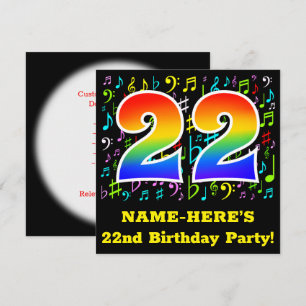 22e Verjaardagsfeest: Leuke Muzieksymbolen, Regenb Kaart
