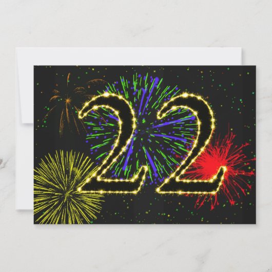 22e verjaardagsfeestje uitnodigen kaart (Voorkant)