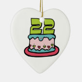 22e Verjaardagstaart Keramisch Ornament (Rechts)