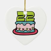 22e Verjaardagstaart Keramisch Ornament (Achterkant)