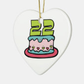 22e Verjaardagstaart Keramisch Ornament (Links)