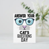 22nd January - Answer Your Cat's Questions Day Briefkaart (Staand voorkant)