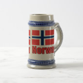 22oz Blue/Grey Stein Norway\Flag Bierpul (Voorkant rechts)