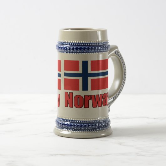 22oz Blue/Grey Stein Norway\Flag Bierpul (Voorkant rechts)