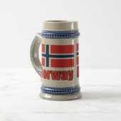 22oz Blue/Grey Stein Norway\Flag Bierpul (Voorkant links)