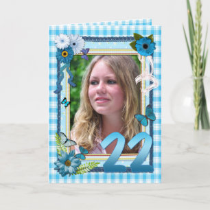 22ste fotokaart voor een verjaardag kaart