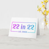 22ste verjaardag 22 IN 22 est 2000 Gradiënt Kaart (Gele Bloem)