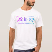 22ste verjaardag 22 IN 22 est 2000 Gradiënt T-shirt (Voorkant)